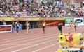 Athlets running 400 metrs semi final on the IAAF World U20 Championship in Tampere, Finland 11 July, Royalty Free Stock Photo