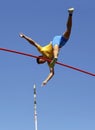 ILLYA KRAVCHENKO from Ukraine in the final of pole vault event on the IAAF World U20 Championship Tampere, Finland