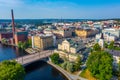 Tampere, Finland, July 22, 2022: Panorama view of Keskustori squ Royalty Free Stock Photo