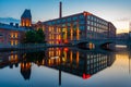 Tampere, Finland, July 21, 2022: Sunset view of brick buildings