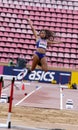 TARA DAVIS USA on the long jump in Tampere, Finland 9th July, 2018. The IAAF World U20 Championships on July 12, 2018.