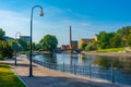 Tampere, Finland, July 22, 2022: Waterfront of Tammerkoski chann Royalty Free Stock Photo