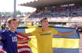 ZACHERY BRADFORD USA win silver and ARMAND DUPLANTIS from Sweden win gold medal in pole vault event Royalty Free Stock Photo