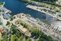 Tampere, Finland - 24 June 2019: Beautiful top view of amusement park Sarkanniemi