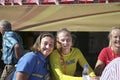 Alina Shukh Ukraine and Sarah Lagger Austria on the press conference on IAAF World U20 Championships in Tampere, Finland2-18