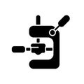 Tamping espresso machine black glyph icon