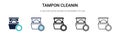 Tampon cleanin icon in filled, thin line, outline and stroke style. Vector illustration of two colored and black tampon cleanin Royalty Free Stock Photo