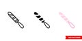 Tampon icon of 3 types color, black and white, outline. Isolated vector sign symbol.