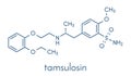 Tamsulosin benign prostatic hyperplasia BPH drug molecule. Skeletal formula. Royalty Free Stock Photo