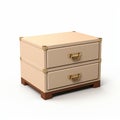 Tan Bedside Chest Of Drawers: 3d Render With Ottoman Science