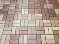 tan and brown rectangular tiles on the floor Royalty Free Stock Photo