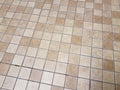 Tan and brown square bathroom tiles or floor Royalty Free Stock Photo