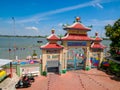 The ThÃ¡nh That Tan Chau Temple gate view towards the Mekong River, Tan Chau, Vietnam Royalty Free Stock Photo