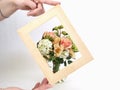 Tan Framed Floral Royalty Free Stock Photo