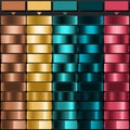Tan Golden Teal Deep Teal and Rose Red solid color with Luxury Gradient Color Collection Swatches. Perfect for Gradient Royalty Free Stock Photo