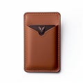 Tan Leather Cardholder With Glossy Finish - Classic American Cars Inspired