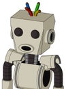 Tan Mech With Box Head And Round Mouth And Two Eyes And Wire Hair Royalty Free Stock Photo