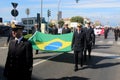 TAN parade of foreign navies. Brazil flags Royalty Free Stock Photo