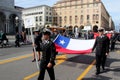 TAN parade of foreign navies. Chile flags Royalty Free Stock Photo