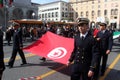 TAN parade of foreign navies. Turkey flag Royalty Free Stock Photo