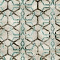 Tan and teal worn messy grungy seamless pattern