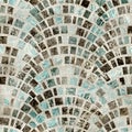 Tan and teal worn messy grungy seamless pattern