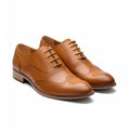 tan wingtip lace up shoes Royalty Free Stock Photo