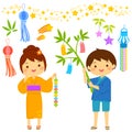 Tanabata cartoon set