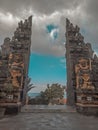 the Tanah Lot gate in Bali which is famous for & x22;the Leak& x22; statue