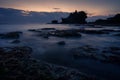 Tanah lot temple, landmark of Bali island at sunset, Indonesia Royalty Free Stock Photo