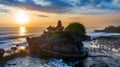 Tanah Lot Temple at sunset in Bali Island, Indonesia Royalty Free Stock Photo