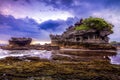 Tanah Lot water temple in Bali. Indonesia nature landscape. Famous Bali landmark