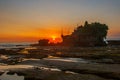 Tanah Lot water temple in Bali. Indonesia nature landscape. Sunset