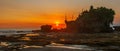 Tanah Lot water temple in Bali. Indonesia nature landscape. Sunset