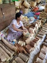 tanaka in morning market bagan burma