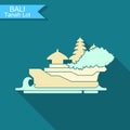 Tanakh Lot. The temple on the Bali. Indonesia. Stylized flat vector icon