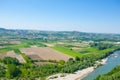 Tanaro river view from Langhe, Italy Royalty Free Stock Photo