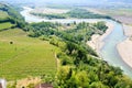Tanaro river view from Langhe, Italy Royalty Free Stock Photo