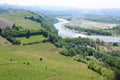 Tanaro river view from Langhe, Italy Royalty Free Stock Photo