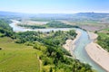 Tanaro river view from Langhe, Italy Royalty Free Stock Photo