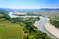 Tanaro river view from Langhe, Italy Royalty Free Stock Photo