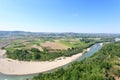 Tanaro river view from Langhe, Italy Royalty Free Stock Photo