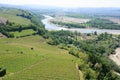 Tanaro river view from Langhe, Italy Royalty Free Stock Photo