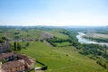 Tanaro river view from Langhe, Italy Royalty Free Stock Photo