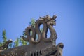 Ancient dragon roof tile of The Dunhuang Mogao Grottoes or Caves of One Thousand Buddhas