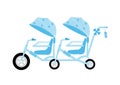 Tandem bicycle blue color for kids,Vector illustrations