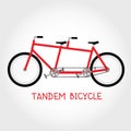 Tandem bicycle isolated vector Royalty Free Stock Photo