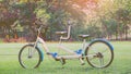Tandem bicycle in the park Royalty Free Stock Photo