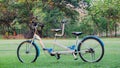 Tandem bicycle in the park Royalty Free Stock Photo