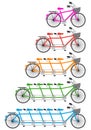 Tandem bicycle set, vector Royalty Free Stock Photo